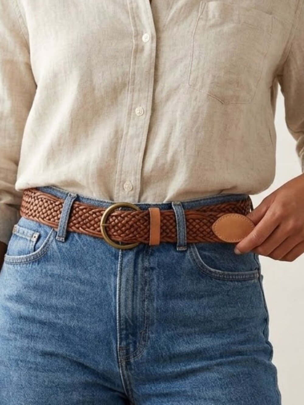 Linea Pelle Braided Leather Belt